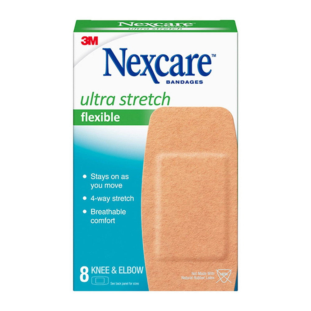 3M Nexcare Comfort Strip Ultra Fabric Bandages For Knee And Elbow, 8 Ea